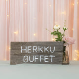 Herkkubuffet -kyltti, harmaa
